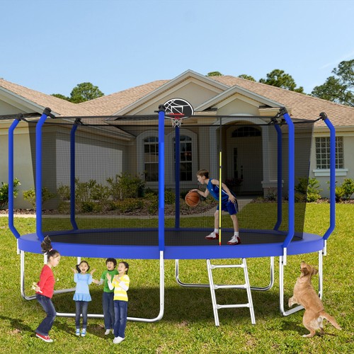 14ft trampoline basketball - 14ft, w/basketball