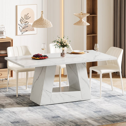 Wooden faux marble - marble, dinner