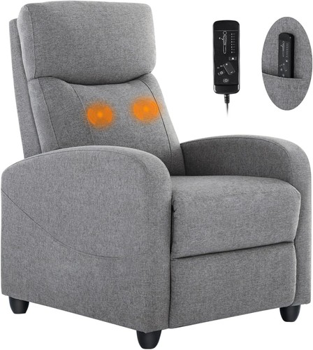 Gray fabric recliner chair - fabric,