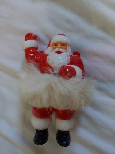 Vintage plastic santa with - plastic,