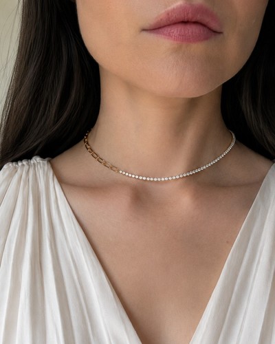 Tennis necklace choker with - choker,