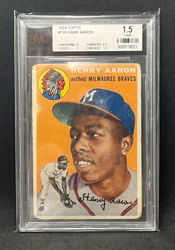 1954 topps 128 hank aaron - hank,