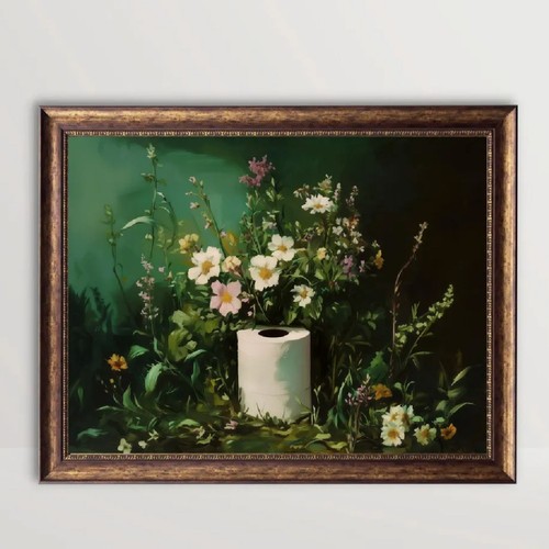 Vintage toilet paper floral - vintage,