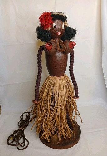 Vtg tiki bar hula - tiki, girl