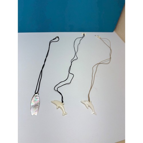 Beach necklace set 3pc - beach, dolphin