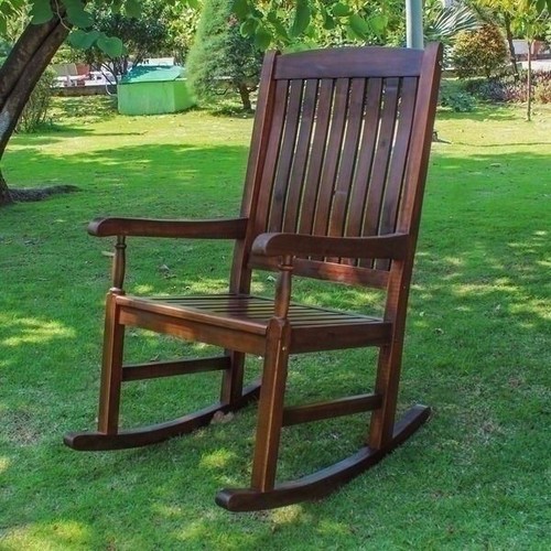 Brown acacia wood rocking - brown,
