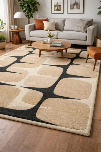 Hand tufted wool area rug - wool,