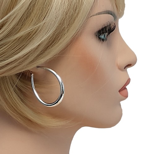 Silver tone tube - hoop, loop