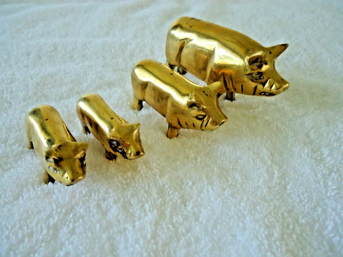 Set four small solid - solid, brass
