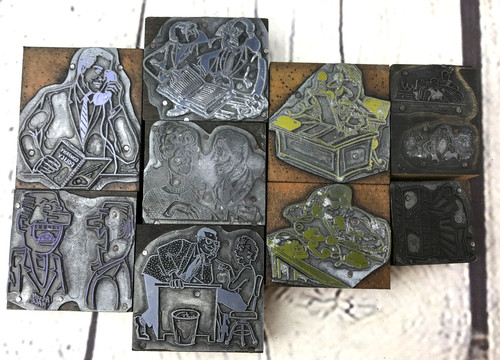 Vintage wood printers block - printers,
