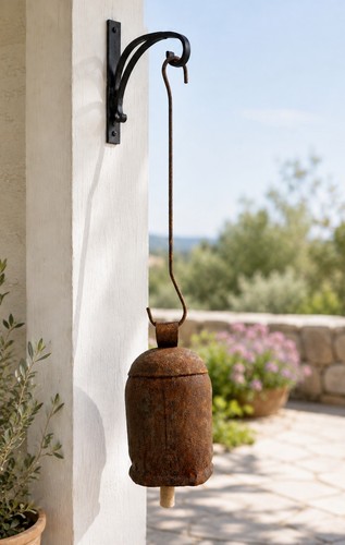 Vintage rustic iron bell wind - vintage,