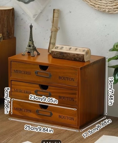 Vintage style wooden - 3, drawer