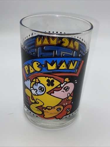 Pacman drinking glass vtg - drinking,