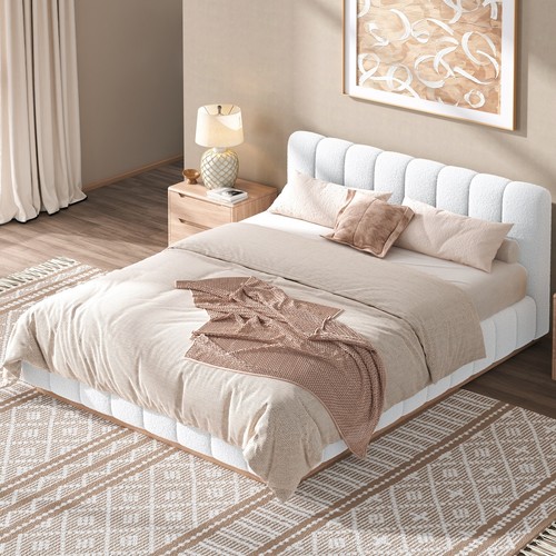 Queen size bouclé upholstered - bouclé,