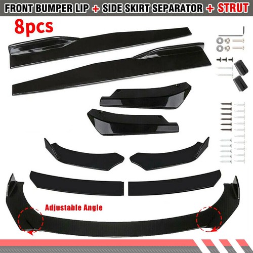 8pcs glossy black front - 8pcs,
