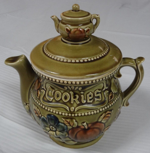 Cookie jar green teapot - jar, fruit