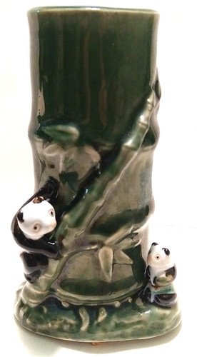 Black white panda bear - black, green