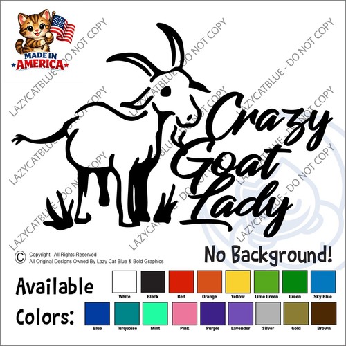 Crazy goat lady - goat, sticker