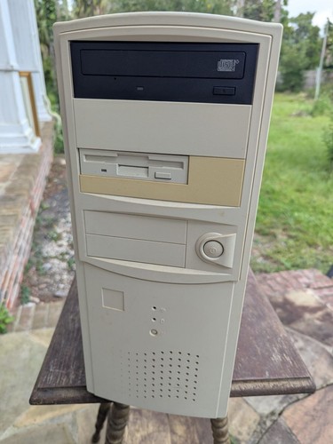 Vintage beige desktop tower - vintage,