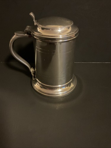 Vintage metal stein lidded - vintage,