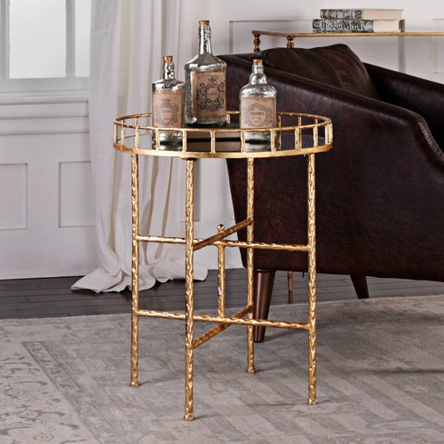 Glam gold leaf round accent - glam,