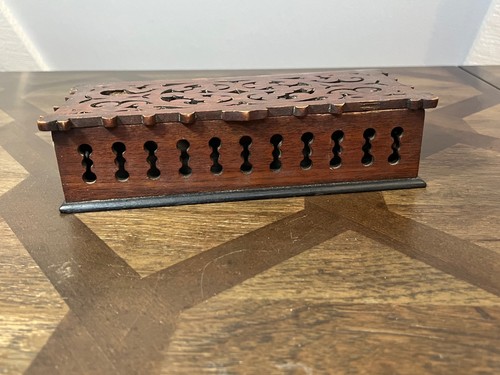 Vintage wood incense box open - vintage,