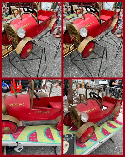 Vtg engine fire truck - fire, red
