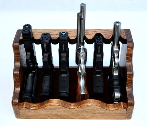 Oak gun pistol rack - oak,