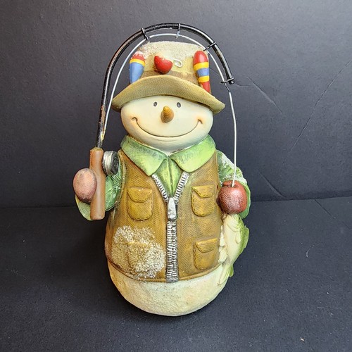 Christmas snowman fishing - snowman,