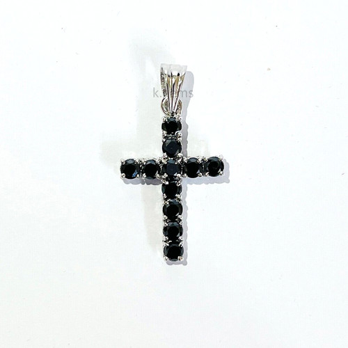 Black diamond cross pendant - cross,