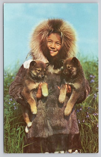 Alaskan eskimo child holding - alaskan,