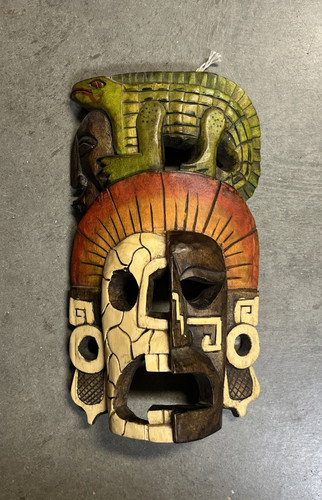Mayan aztec folk art mask - aztec,