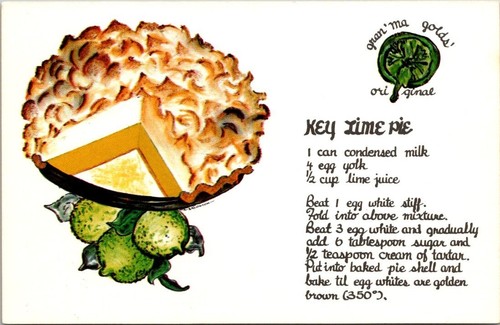 Postcard key lime - key, recipe