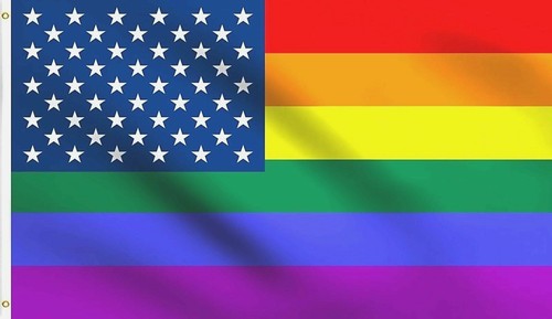 3x5 usa american rainbow - american, flag