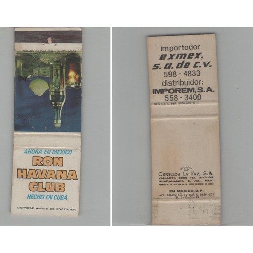 Matchbook cover ron - matchbook, havana