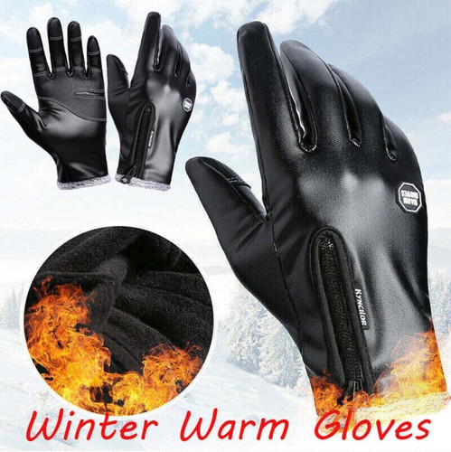 Men winter leather gloves - men's,