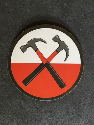 Pink floyd round sticker red - round,