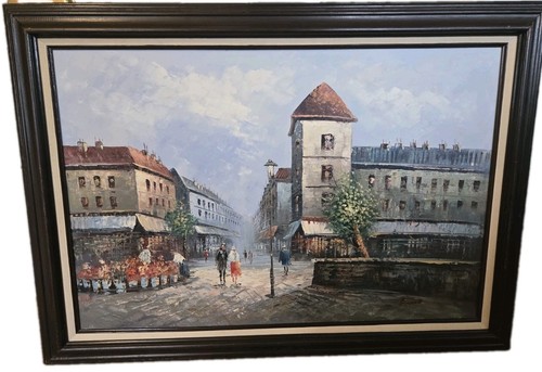 Vintage parisian street scene - vintage,