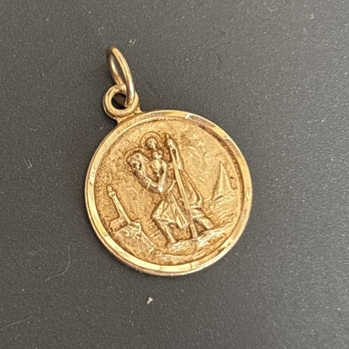 14k yellow gold round saint - yellow,