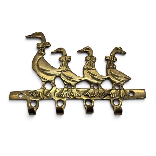Vintage brass ducks geese key - ducks,