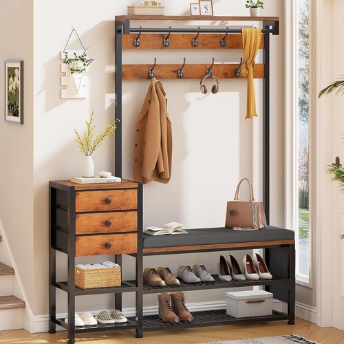 Coat rack hall tree with - tree,