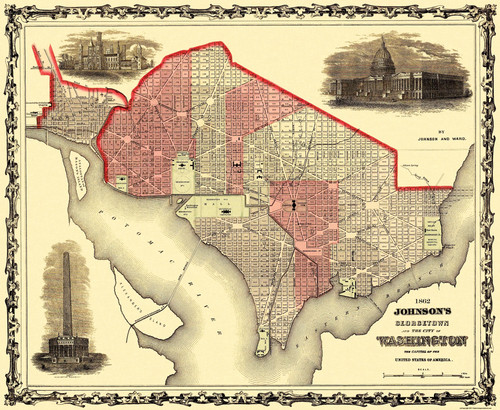 Historic city map georgetown - city,
