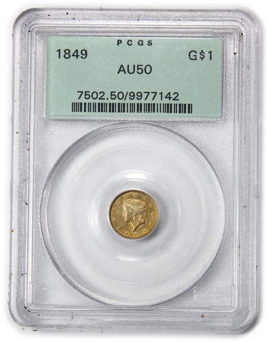 1849 pcgs au50 ogh gold - pcgs,