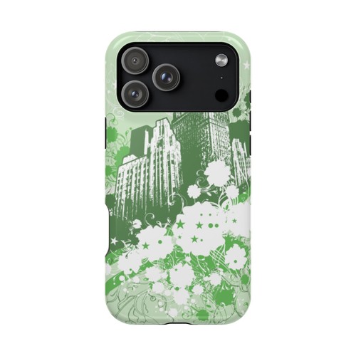 Green city tough iphone case - city, |