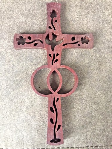 Cross double ring dove - ring,