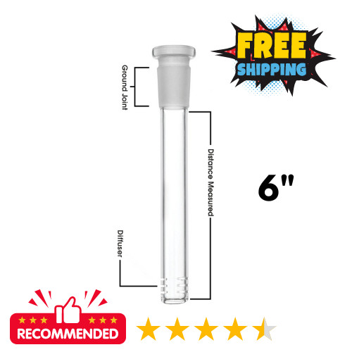 Inch glass downstem - 6",