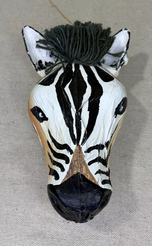 Paper mache zebra head - zebra, wall