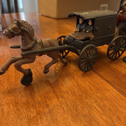 Vintage cast iron amish buggy - cast,