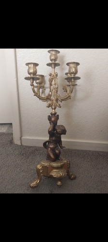 Bronze and brass five-light