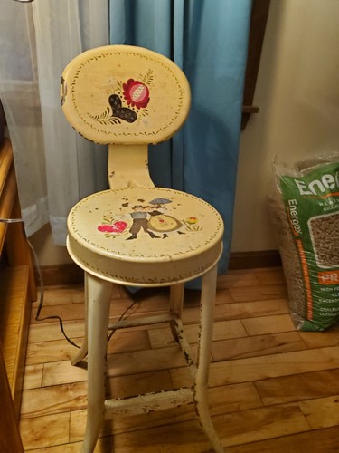 Yellow hand painted chair - hand,